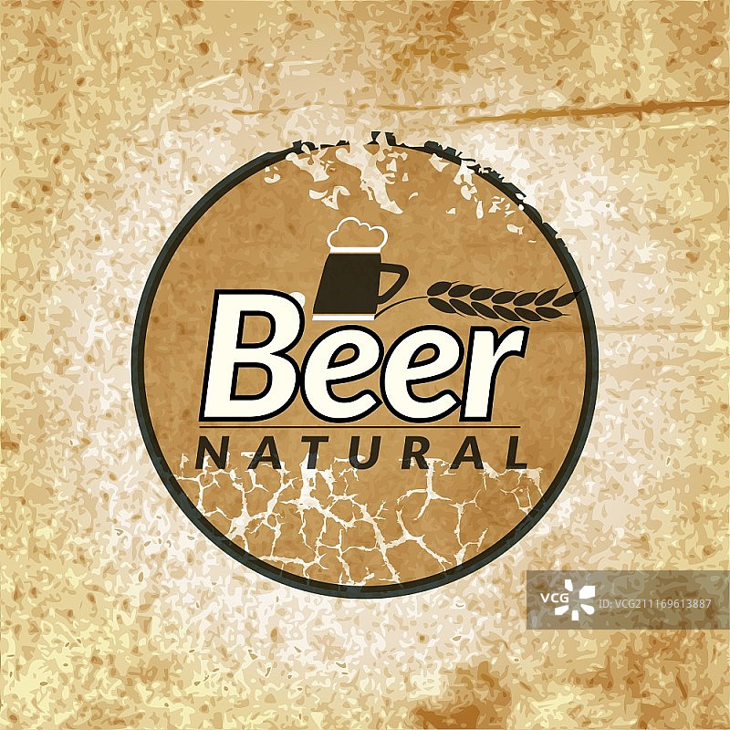 啤酒vintage标签酒吧酒吧餐厅纸海报与马克杯矢量插图图片素材