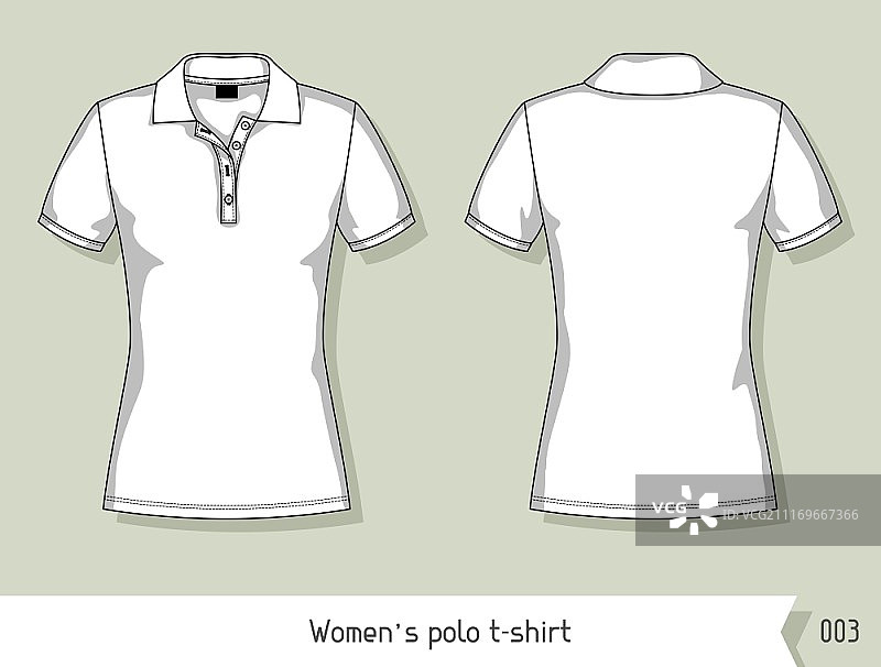 女性马球的t恤。模板的设计，很容易编辑的层。图片素材