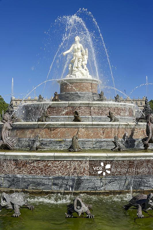 拉托娜喷泉，海伦基姆湖新宫，Schlosspark宫殿花园，海伦基姆塞尔岛，基姆湖，基姆高，上巴伐利亚，巴伐利亚，Germ图片素材