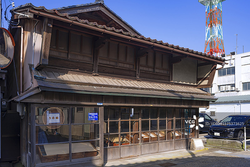 日本福井县酒井市的一个古老的港口小镇图片素材