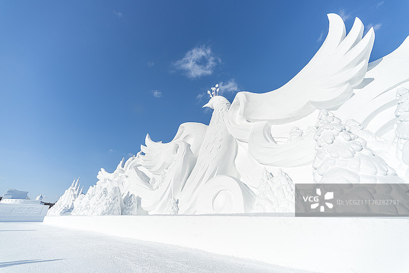 吉林长春净月坛国家森林公园冬季雪雕图片素材