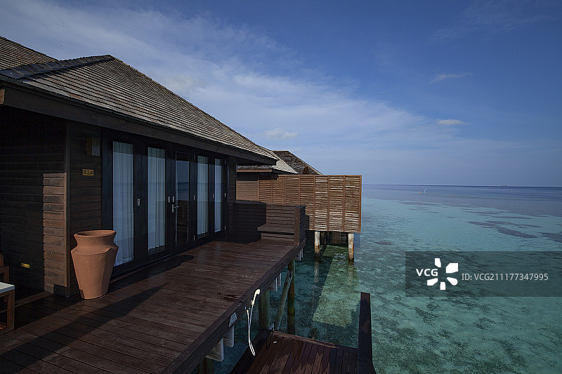 马尔代夫海景度假木屋图片素材