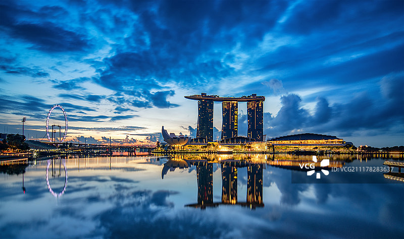 新加坡滨海湾日出图片素材