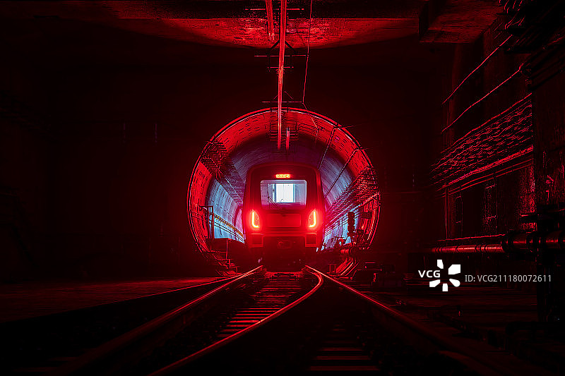 隧道中的列车图片素材