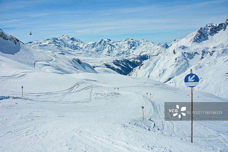 莱赫祖尔滑雪场，阿尔伯格，蒂罗尔，奥地利图片素材