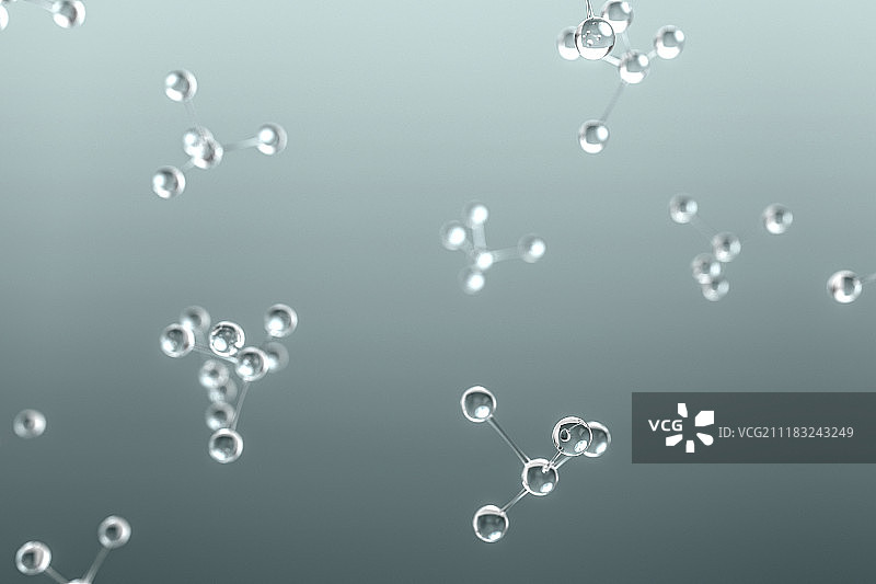 3D抽象分子链接图片素材