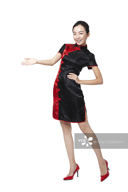 中国传统服饰女子站姿摄影图片素材