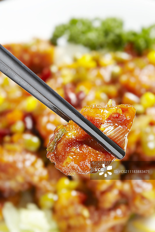 筷子夹中餐照片图片素材