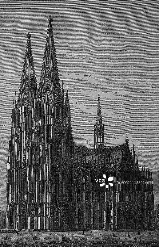 科隆大教堂，德国，1888年，历史图像图片素材