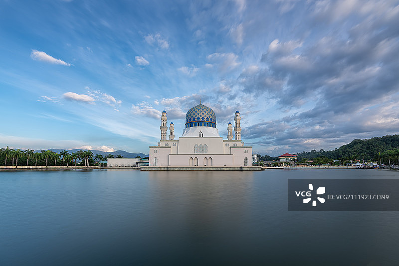 马来西亚沙巴水上清真寺图片素材