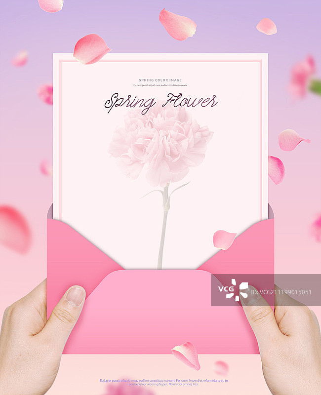 粉红色背景的春季海报设计图片素材