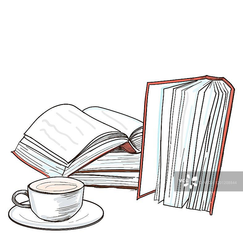 书和咖啡图片素材