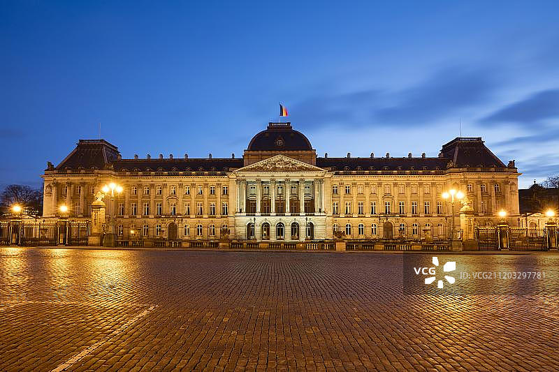 皇宫，黄昏，布鲁塞尔，比利时，欧洲图片素材
