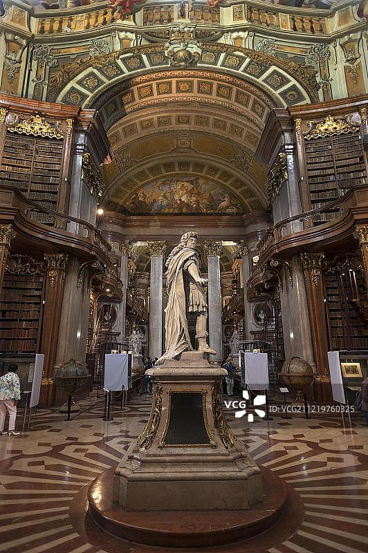 1735年，奥地利国家图书馆，由安东尼奥·科拉迪尼建造，1723年至1726年，奥地利维也纳，奥地利，欧洲图片素材