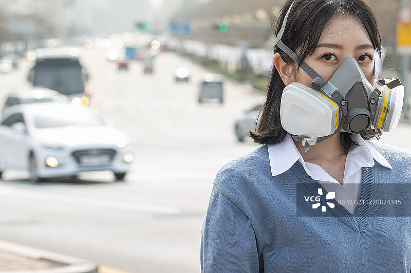 女人，面具，空气污染，天气图片素材