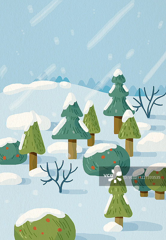 二十四节气冬天小雪节气插画海报图片素材