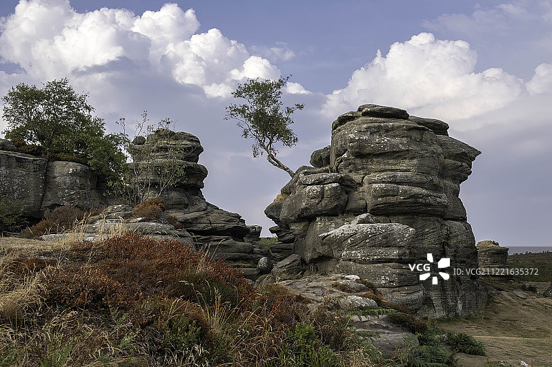 在约克郡山谷国家公园的布里哈姆岩石风景图片素材