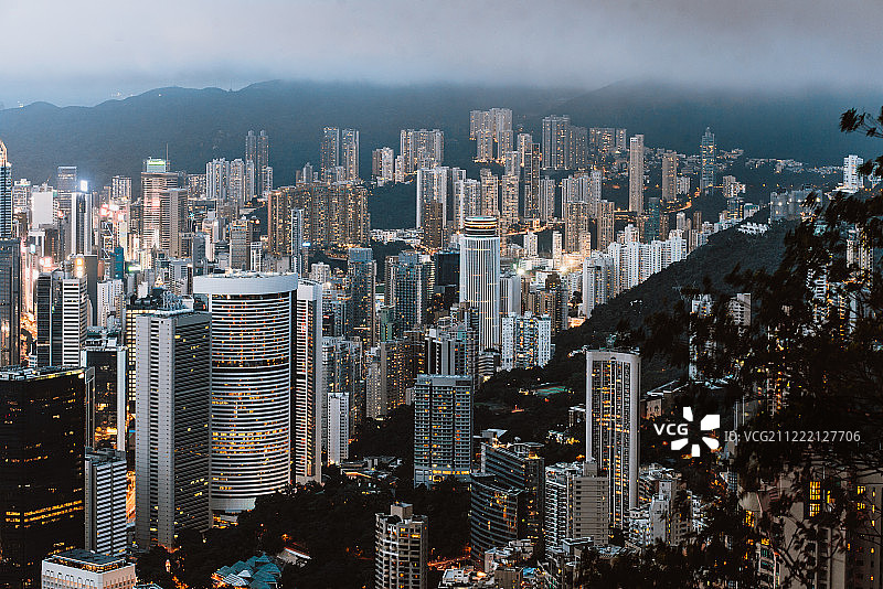 香港维多利亚港夜景图片素材