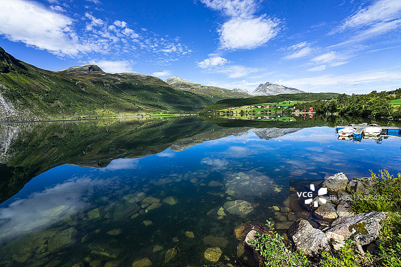 挪威艾德斯瓦内特湖令人惊叹的风景图片素材