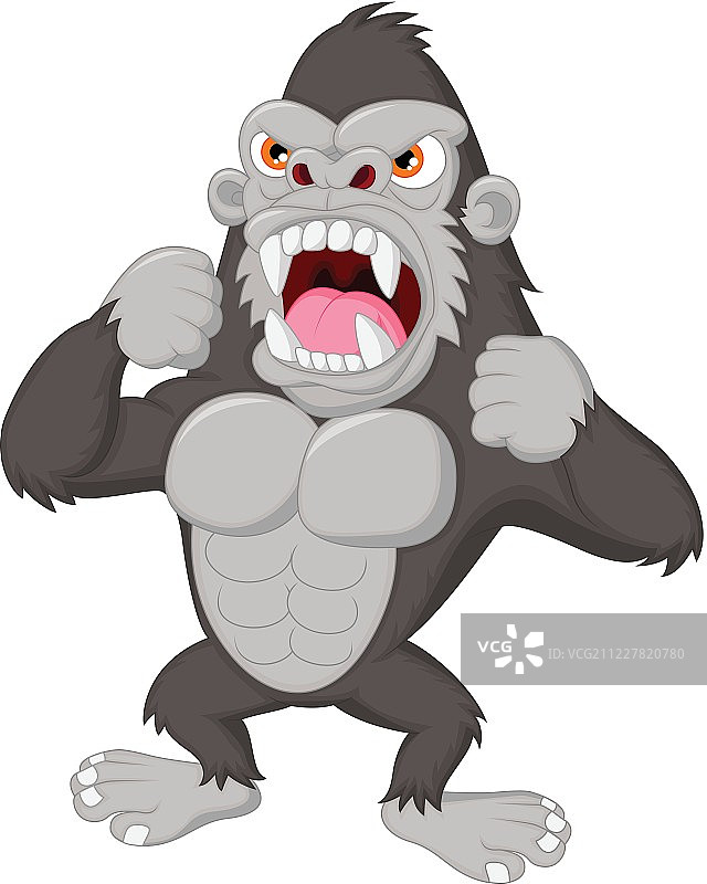 愤怒的大猩猩卡通图片素材