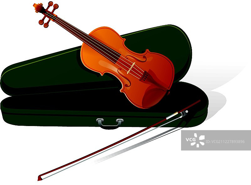 古典小提琴，孤立在白色图片素材
