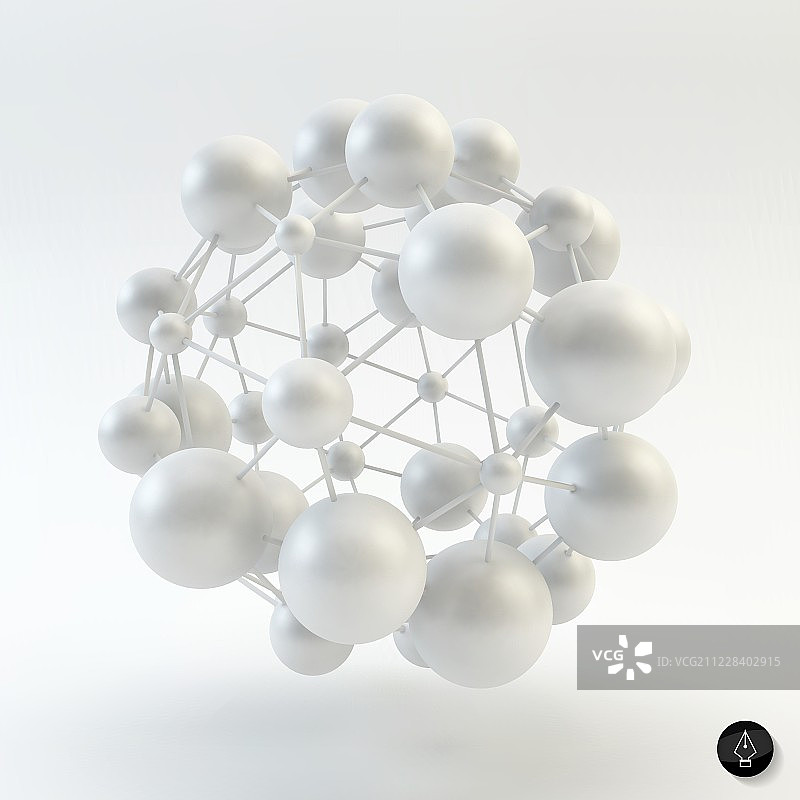 3D分子结构背景。平面设计。图片素材