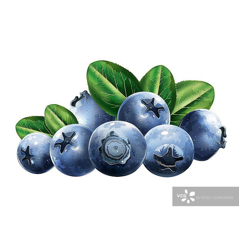 蓝莓用树叶图片素材