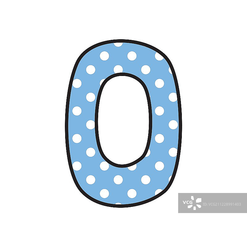 向量数0与圆点蓝色孤立在白色背景图片素材