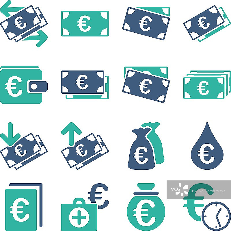 欧洲银行业务和服务工具图标图片素材