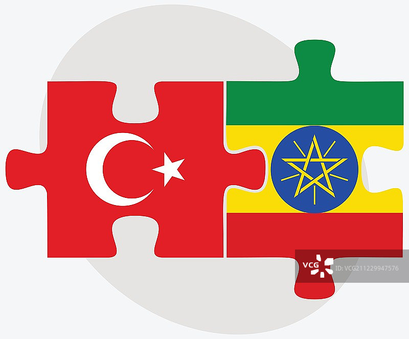 土耳其和埃塞俄比亚国旗图片素材