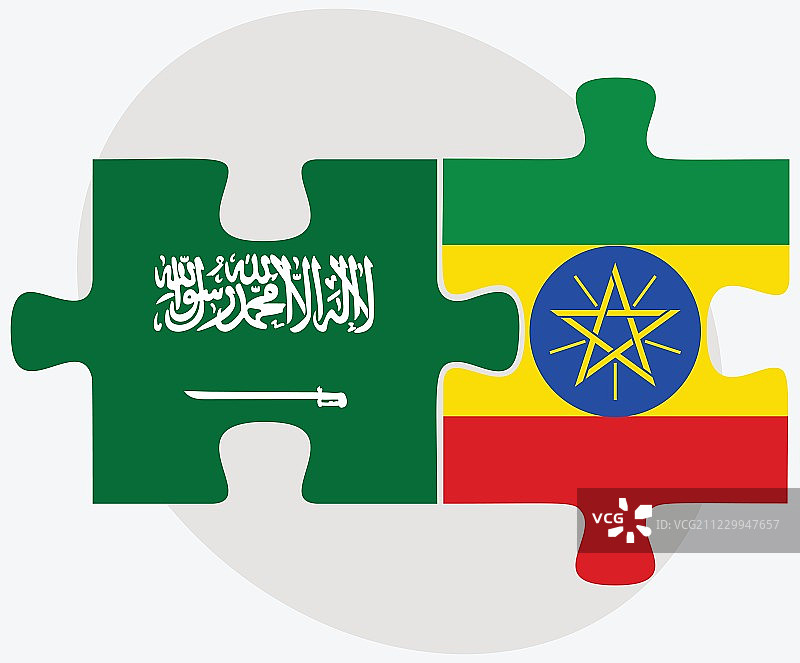 沙特阿拉伯和埃塞俄比亚国旗图片素材
