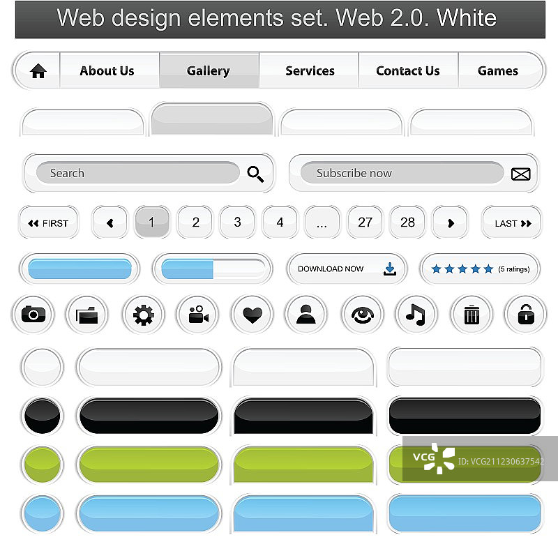 网页设计元素设置为白色图片素材