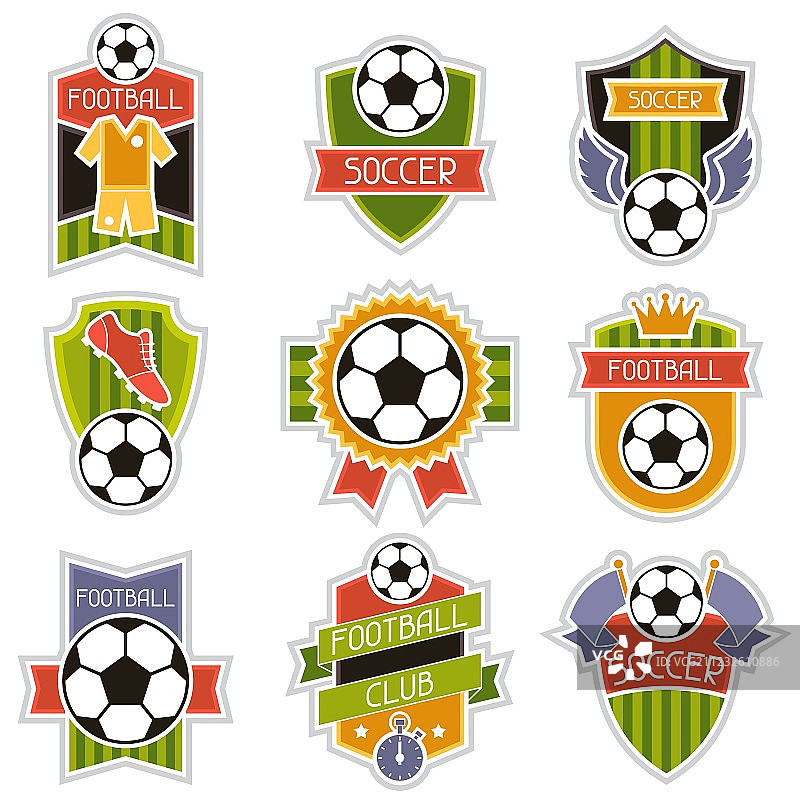 一套体育足球徽章图片素材