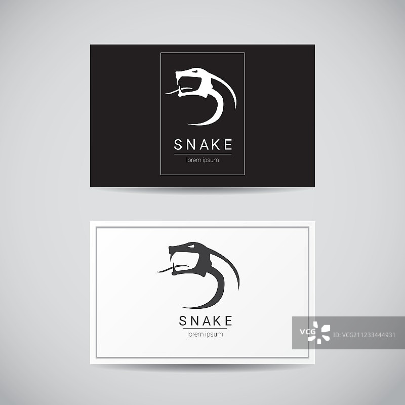 简洁的蛇黑色标志设计元素图片素材