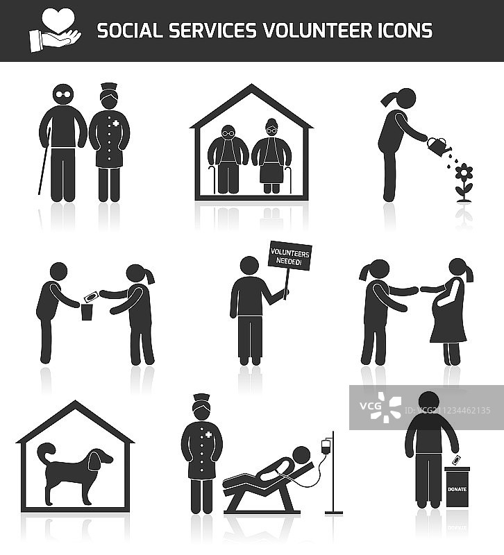 社会服务图标设置为黑色图片素材