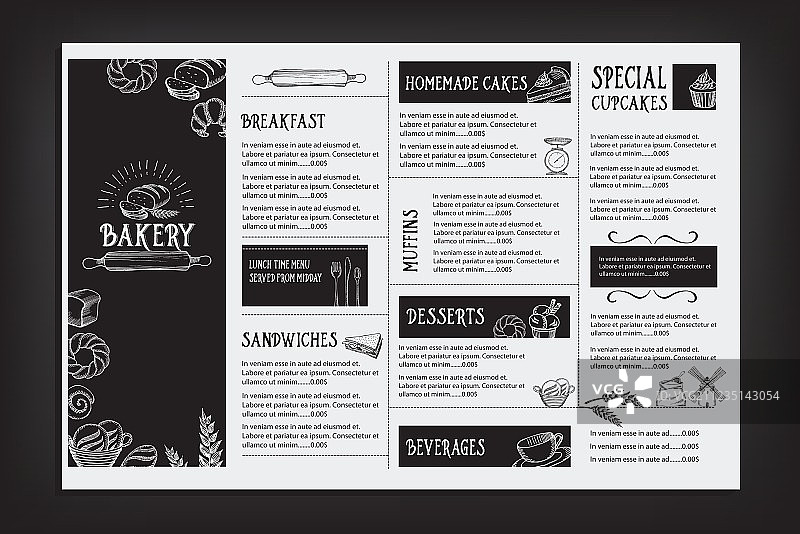 餐厅咖啡厅菜单模板设计美食传单图片素材