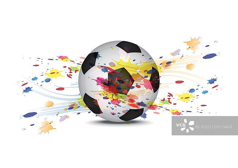 足球和喷墨背景设计图片素材