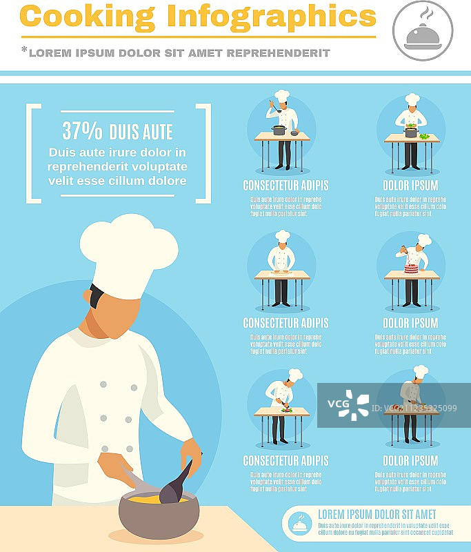 厨师职业信息图表集图片素材