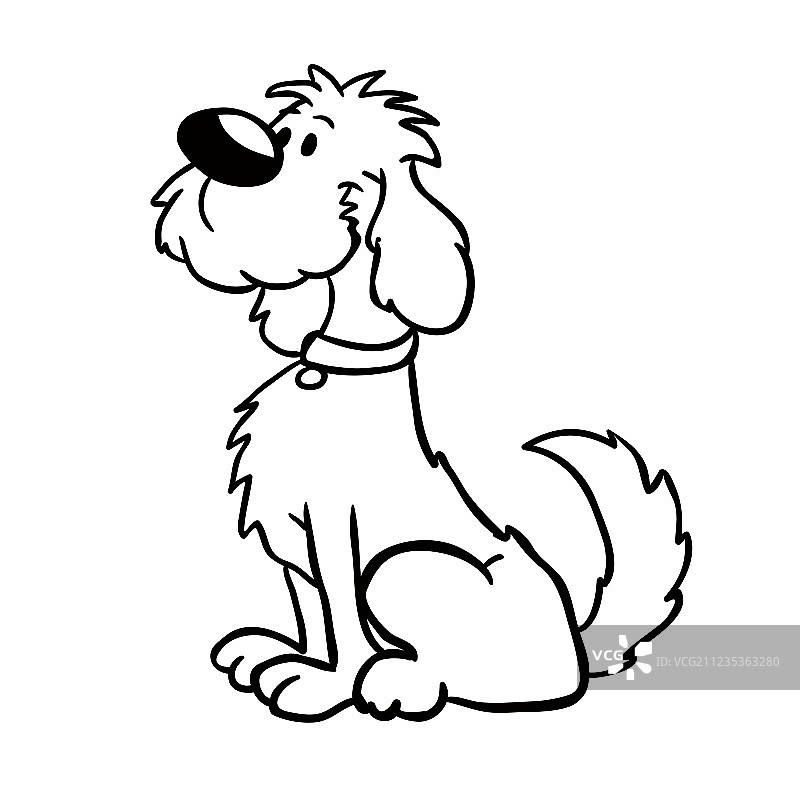 黑白狗卡通图片素材