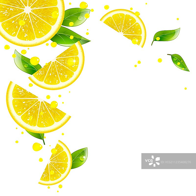 柠檬和果汁溅的背景图片素材