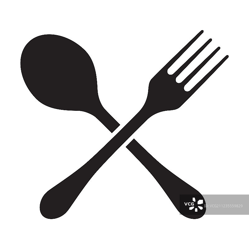 叉子和勺子隔离图片素材