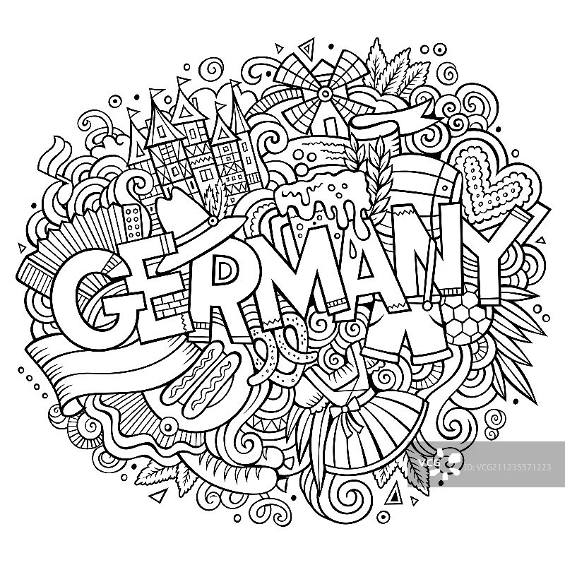 卡通可爱涂鸦德国图片素材