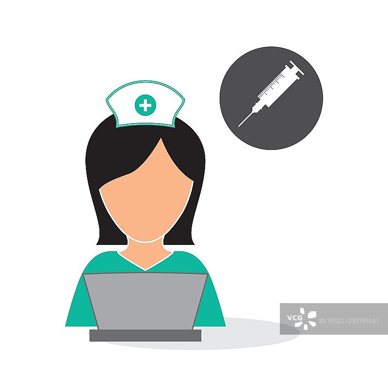 医疗护理设计护士图标白色背景图片素材