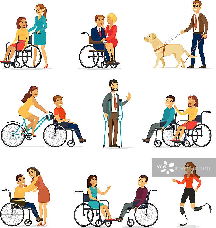 残疾人组图片素材