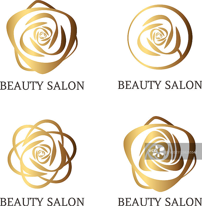 花卉标志设置为美容院、美容店、水疗中心图片素材