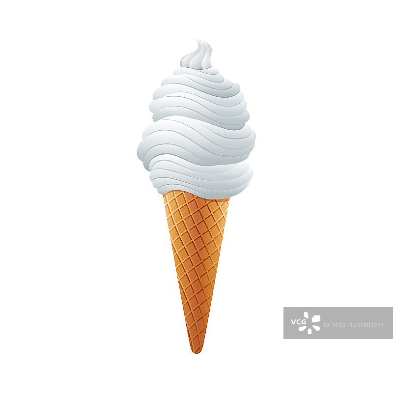 白色的牛奶软冰淇淋孤立白色图片素材