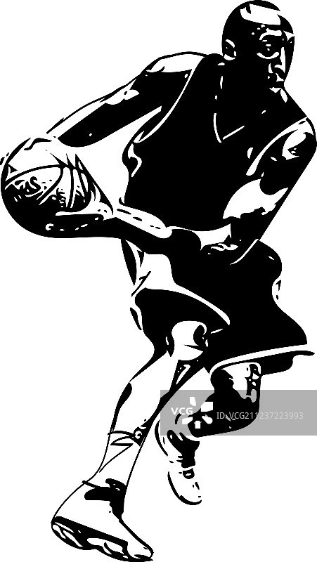 篮球运动员素描图片素材