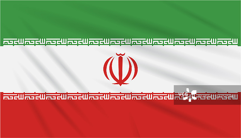 伊朗国旗随风摇摆现实图片素材