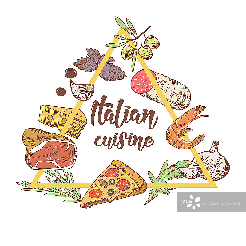 意大利菜素描涂鸦美食菜单设计图片素材