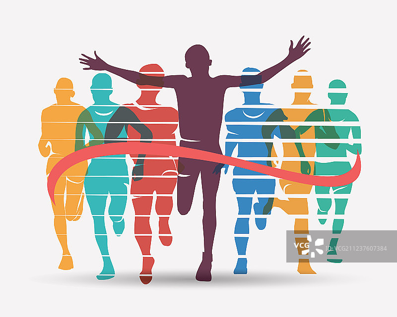 跑步运动员象征着运动和竞争图片素材